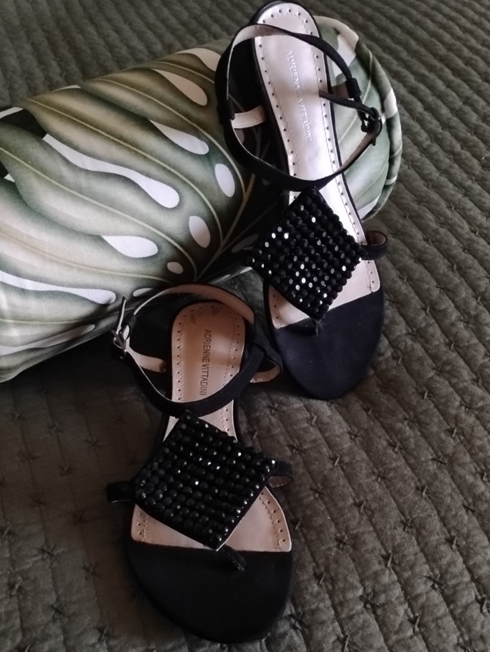 Adrienne Vittadini Black Sandals, Size 7.5